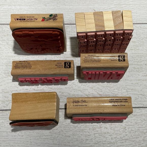 Wood and Rubber Stamp Love Family and Anniversary 6 Piece Bundle - Picture 9 of 11